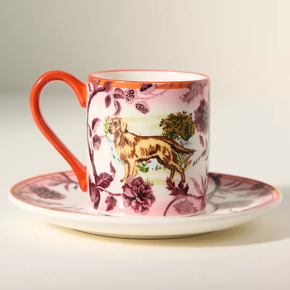Anthropologie Portobello Stoneware Espresso Cup & Saucer